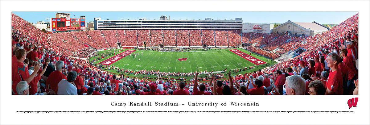 Wisconsin Badger Football - 50 Yard Line - Unframed - 757 Sports Collectibles