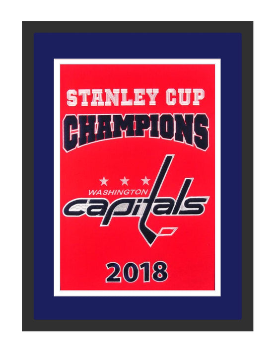 Washington Capitals Framed 2018 Stanley Cup Champions Banner Blue 18"x26"