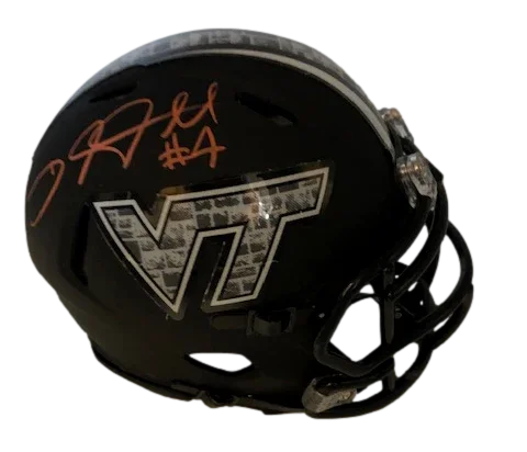 Virginia Tech Hokies DeAngelo Hall 'VT HOF' Signed Auto Wht Effect Mini Helmet JSA W COA - 757 Sports Collectibles