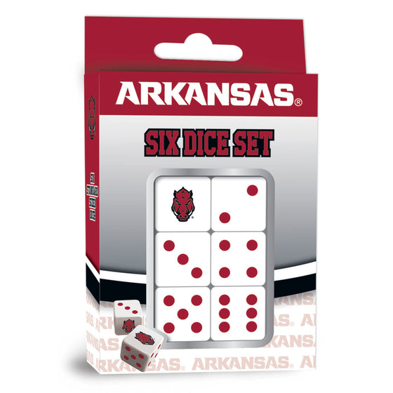 NCAA Arkansas Razorbacks 6 Piece D6 Gaming Dice Set