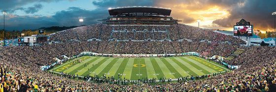 Stadium Panoramic - Oregon Ducks 1000 Piece Puzzle - Center View