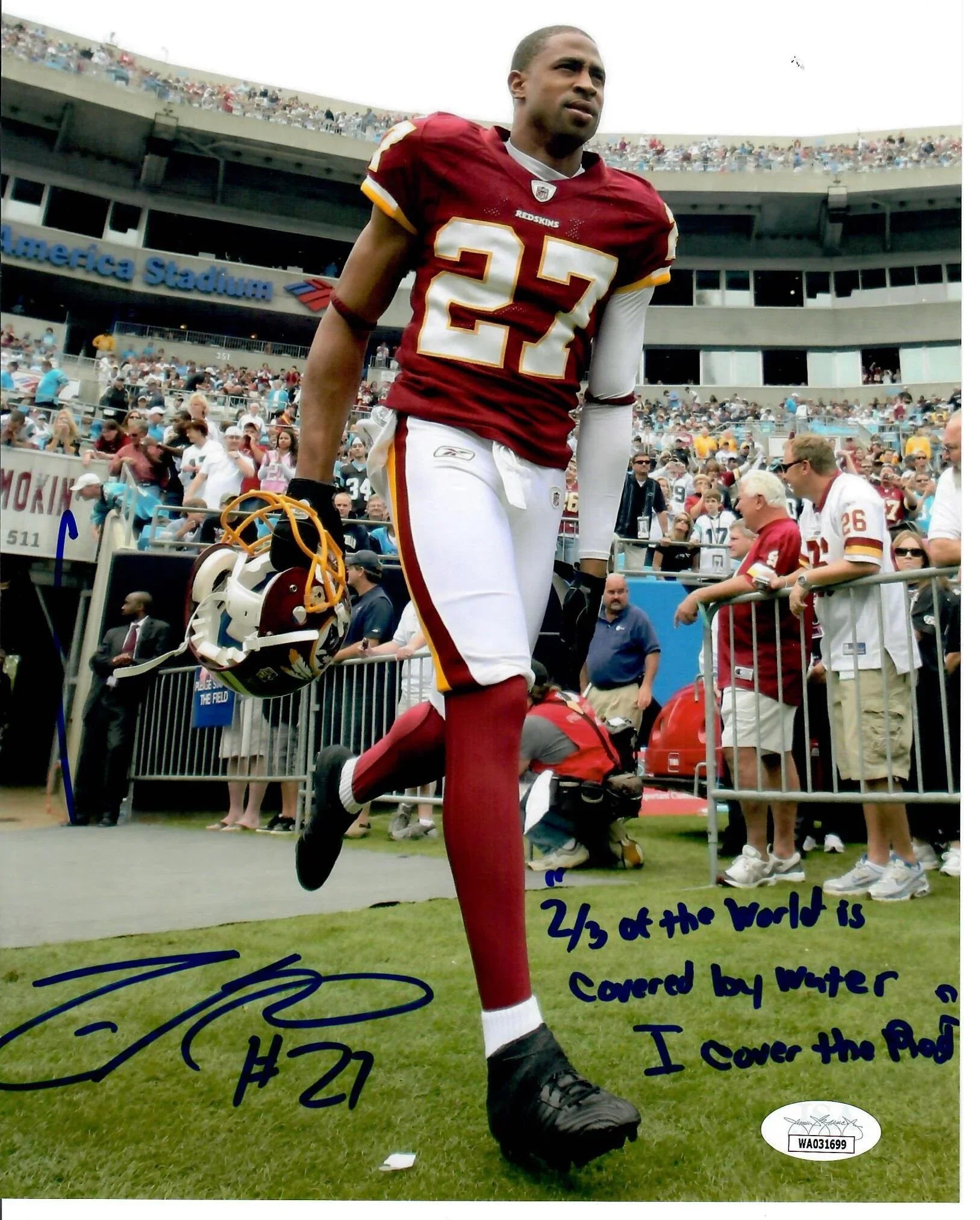 Washington Commanders Fred Smoot Inscribed Signed Auto 8x10 Photo JSA COA - 757 Sports Collectibles