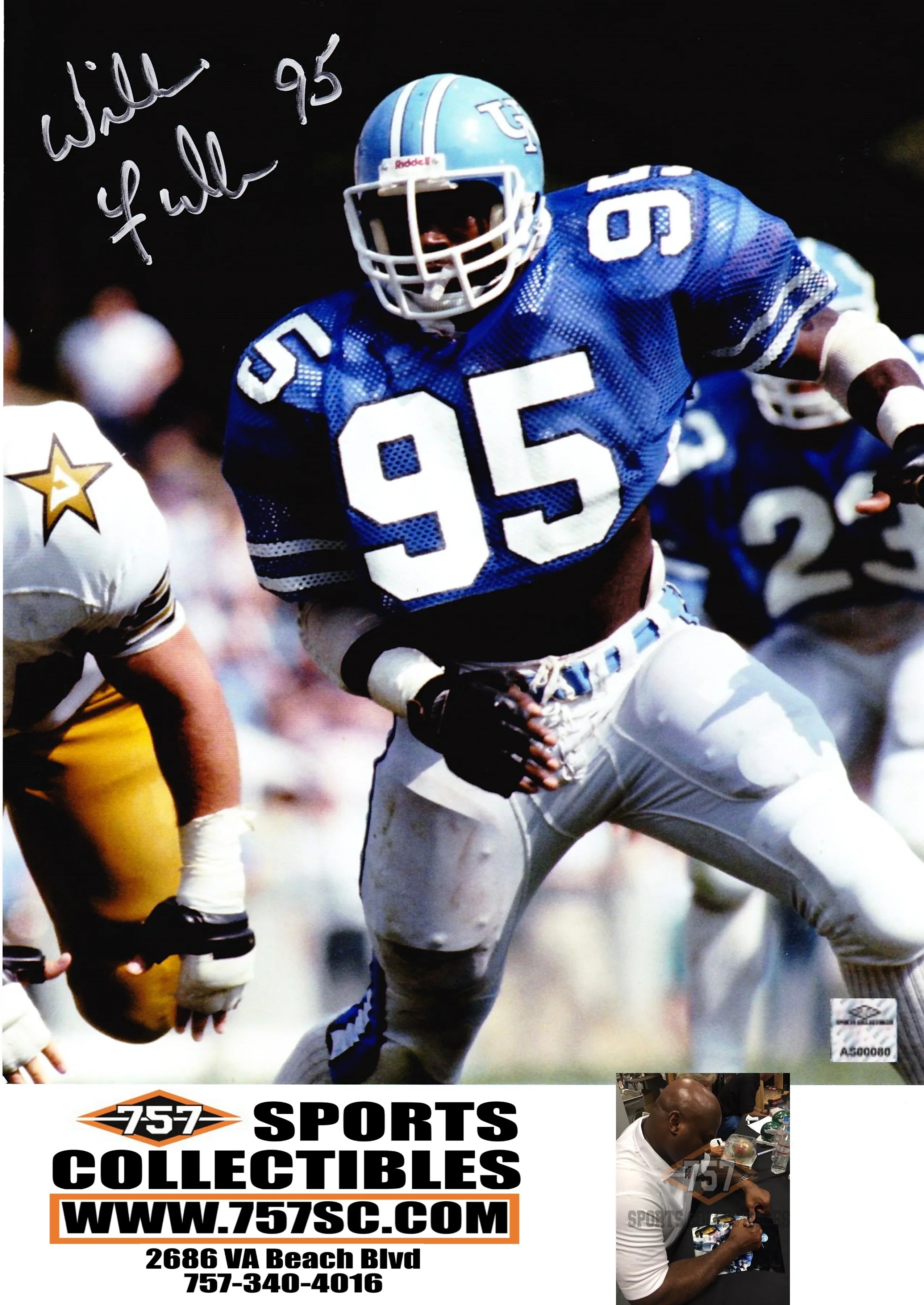 North Carolina UNC Tarheels William Fuller Signed Autographed 8x10 Photo (JSA PSA Pass) 757