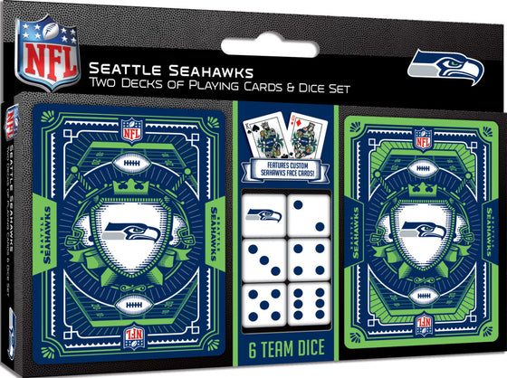 NFL Seattle Seahawks 2-Pack Playing cards & Dice set