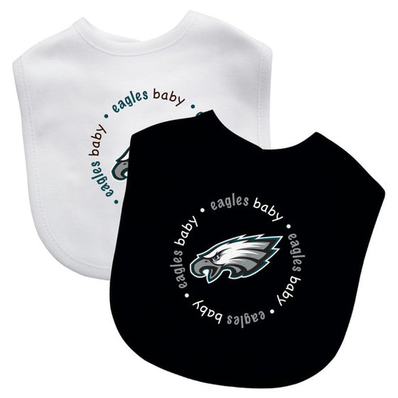 Philadelphia Eagles NFL Baby Fanatic Bibs 2-Pack - Black & White - 757 Sports Collectibles